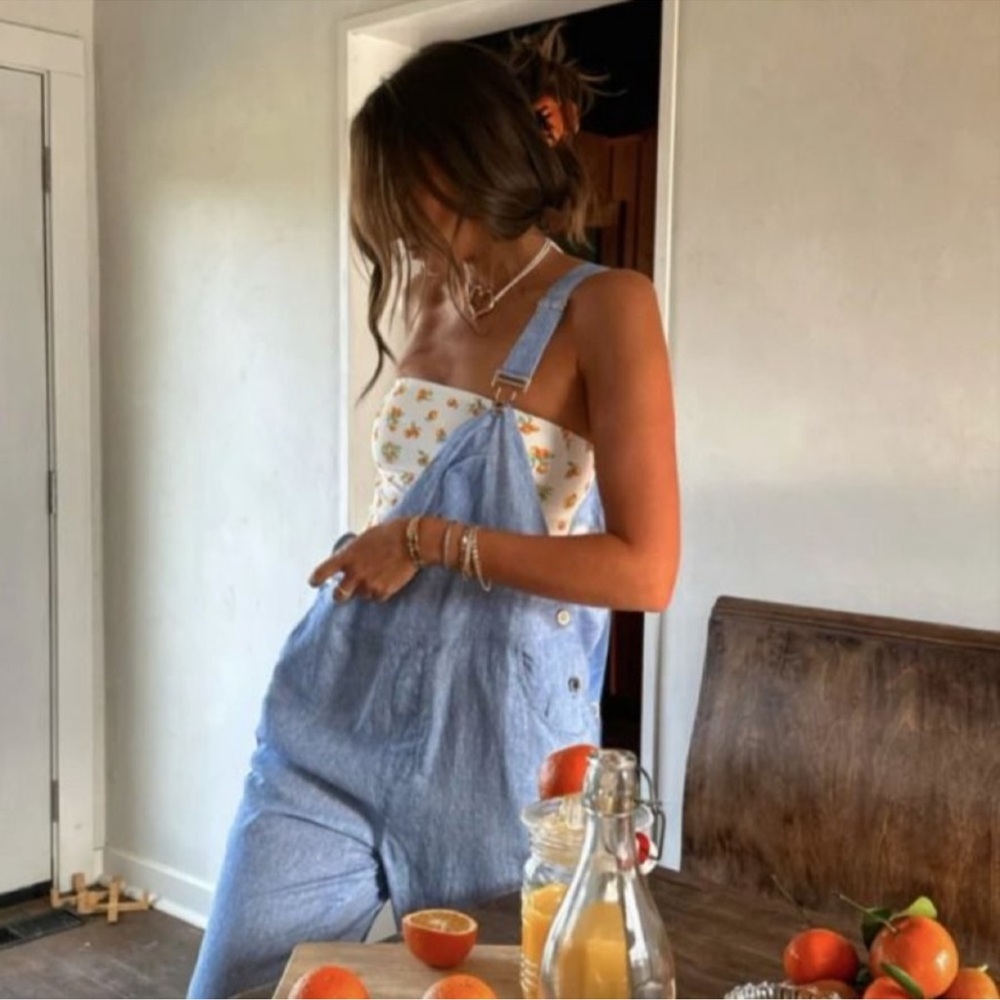 WeWoreWhat Ditsy Oranges Tube Top